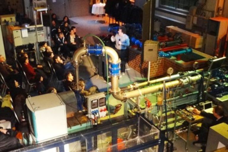 Großartiger Veranstaltungsort: die Versuchshalle des Fachbereichs Fluidsystemdynamik der TU Berlin
