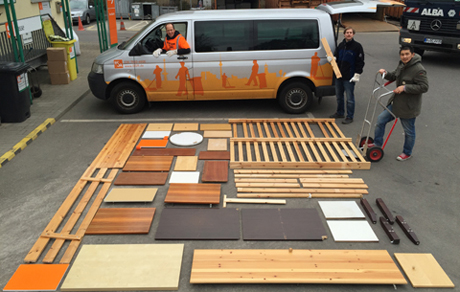 Image Building Chairs and Tables out of Waste